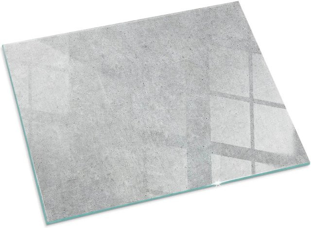 Tulup Kamin Glasplatte in Grau mit Rohbetonstruktur, B: 80 cm, T: 60 cm - Bild 1