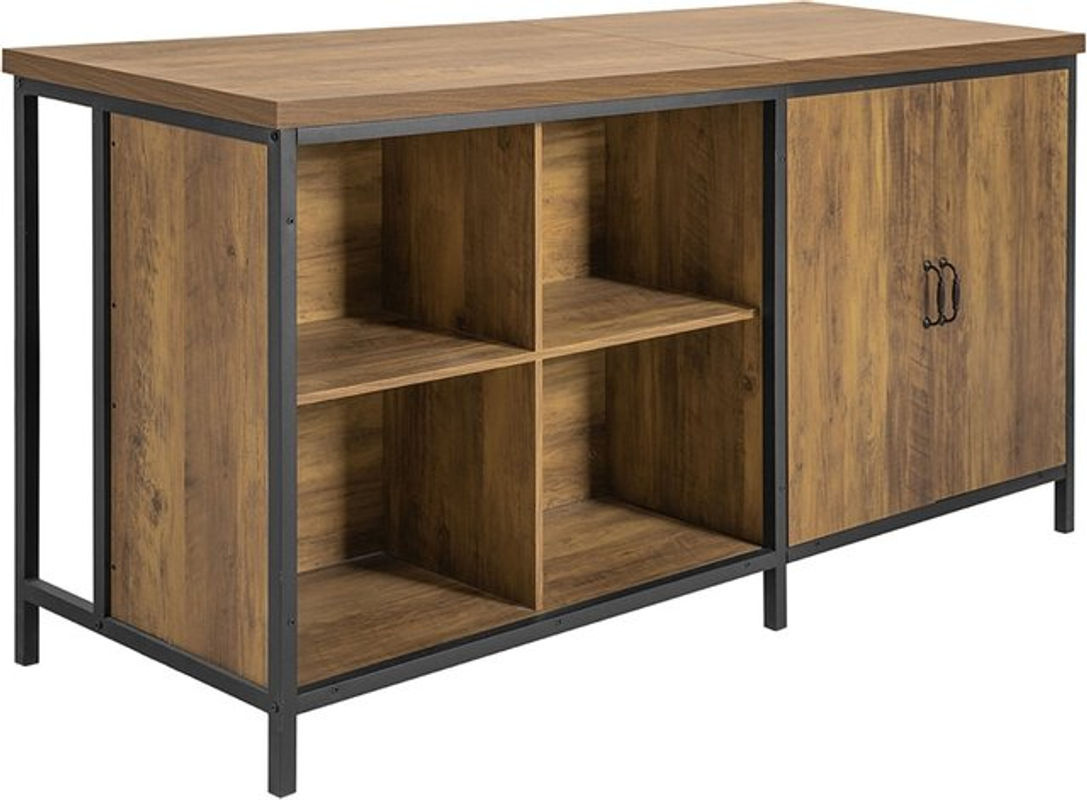 SoBuy Kücheninsel KNL01-F freistehend im Industrie-Design, Küchenschrank Sideboard in Braun, B/T/H: 170 x 89 x 60 cm - Bild 7