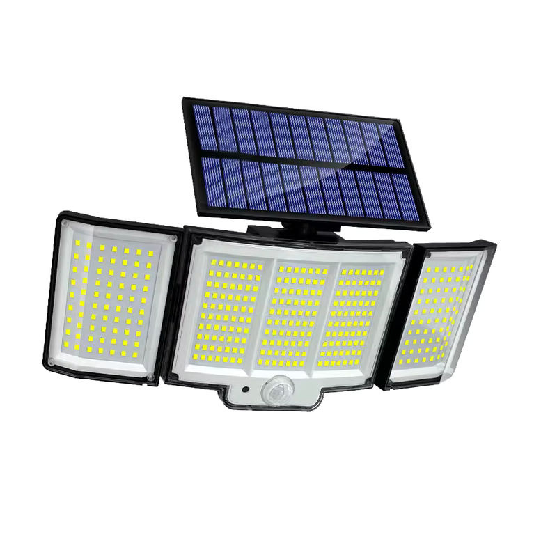 Solar-Außenleuchten mit Bewegungssensor und Fernbedienung, LED Sicherheits-Flutlicht Wandlampe in Weiß, IP65 Wasserdicht für den Garten - Bild 7
