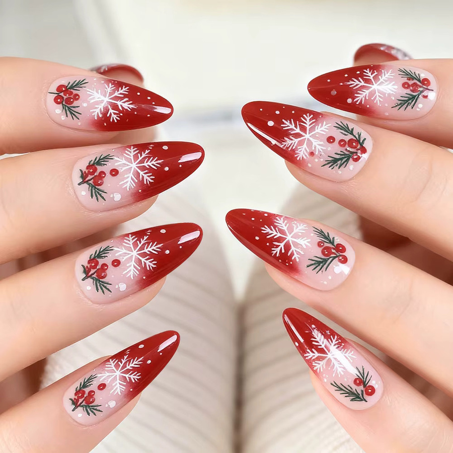 MAFANAILS Künstliche Nägel, rot, glänzend, 24 Stück - Bild 4