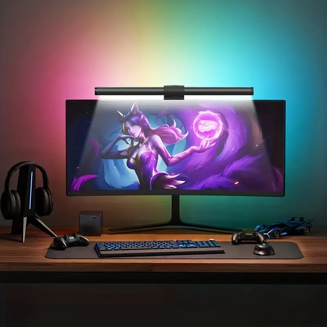 FEICAN LED Monitor Lichtleiste mit RGB Atmosphäre, stufenlos dimmbar, Schwarz, Breite: 44 cm - Bild 1