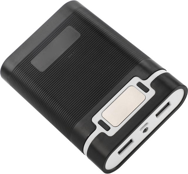 CosyHome Akkuladegerät für 4 Stück 18650 Akkus mit Dual-USB, LED-Funktion und Außengehäuse, Schwarz - Bild 1