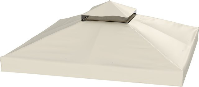 Outsunny Ersatzdach für Pavillon aus Oxford-Stoff, wasserabweisend, Cremeweiß, B/H/T: 300 x 1 x 300 cm - Bild 1