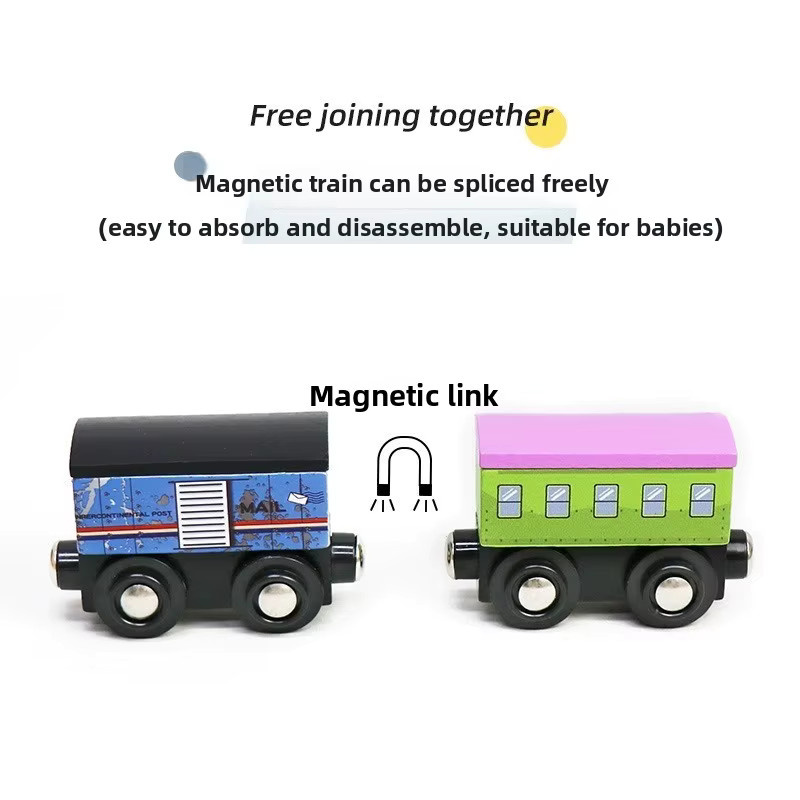YunDuo BaBy Magnetische Holz-Eisenbahn Lokomotive als Spielzeug-Zubehör in Mehrfarbig - Bild 4