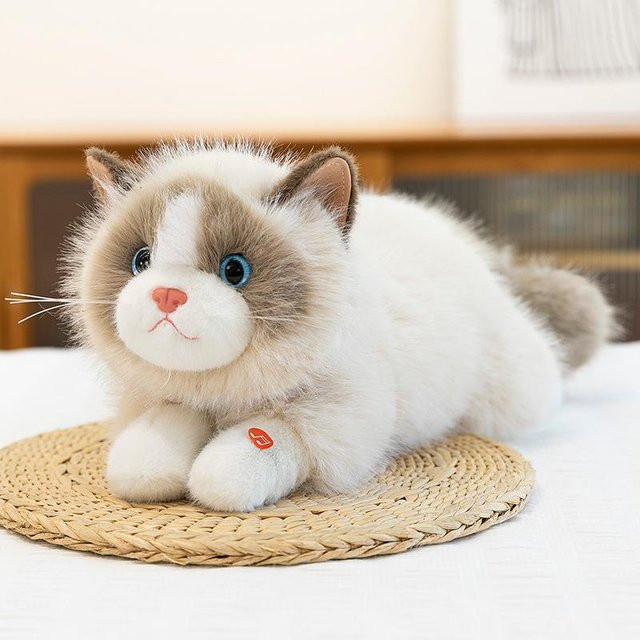 Simulations-Ragdoll-Katzenpuppe, Plüschtier, mit Geräusch, 50cm - Bild 1