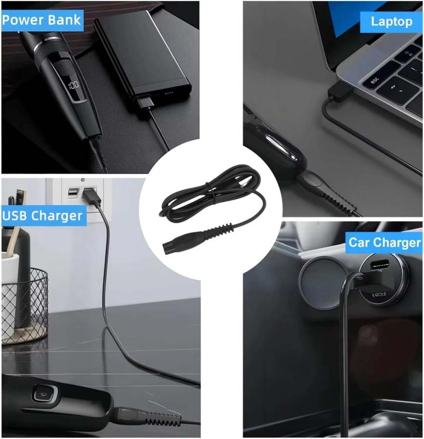 KVIFO USB-C Ladekabel in Schwarz für Philips Norelco OneBlade Hybrid-Elektrorasierer QP2724 QP2834 QP1424 QP1324 QP1924 QP4631 - Bild 6