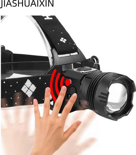 JIASHUAIXIN XHP90 Hochintensiver Scheinwerfer in Schwarz mit USB-Akku, Outdoor-Zoom und großer Reichweite - Bild 1