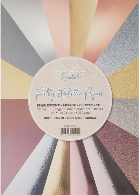 FINDit Metallic- und Glitzerpapier-Mix in Multicolour, A4, 32 Blatt - Bild 1