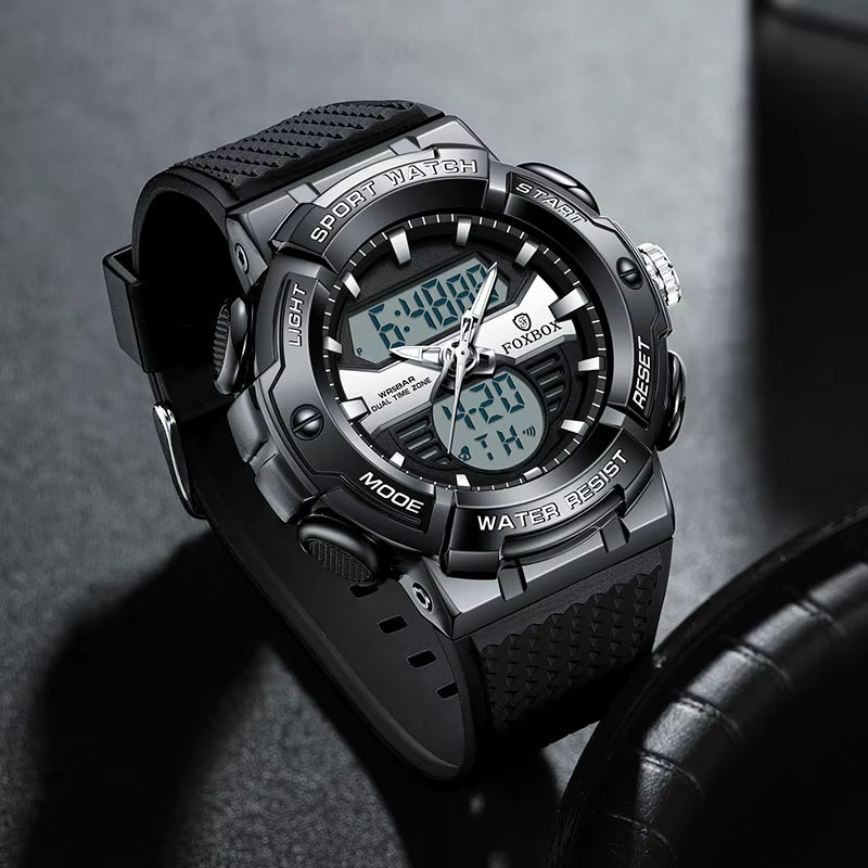 FOXBOX Chronograph Digitaluhr, Quarz, Schwarz, Herren - Bild 3