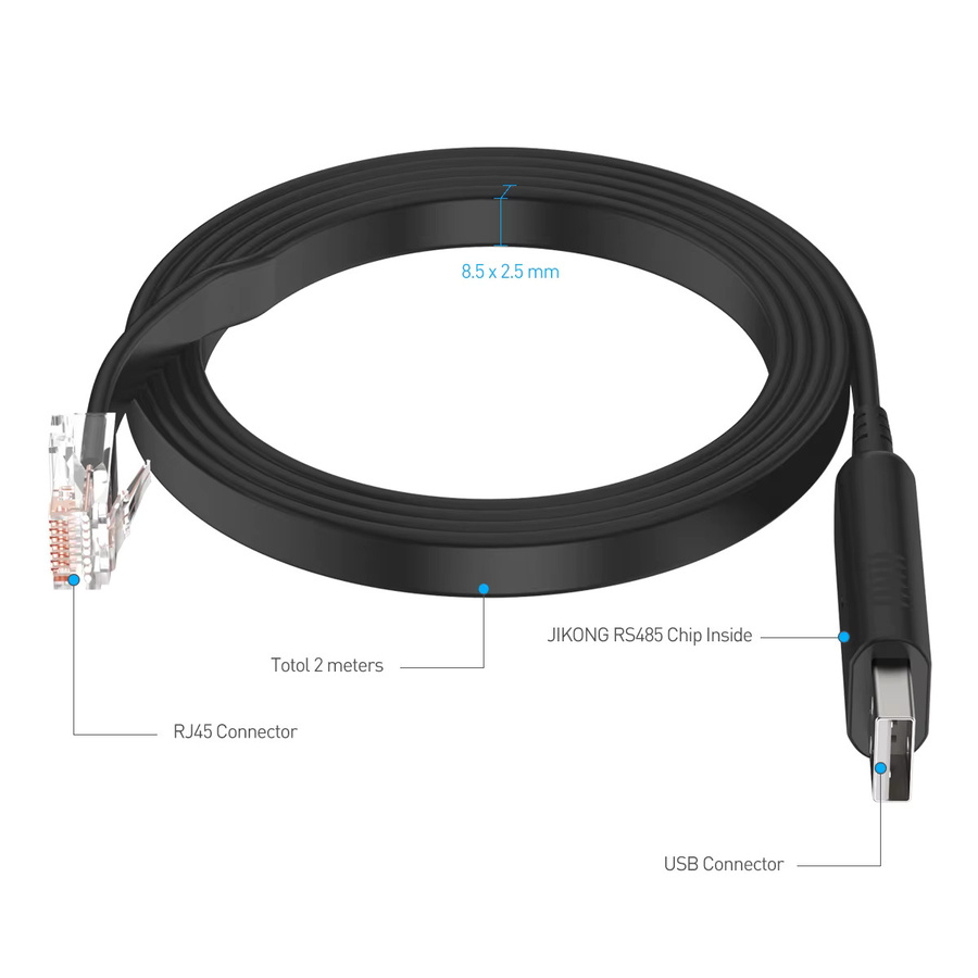 JIKONG RS485-Kabel in Schwarz für JIKONG BMS JK-PB1A16S10P, JK-PB1A16S15P, JK-PB2A16S15P und JK-PB2A16S20P - Bild 2
