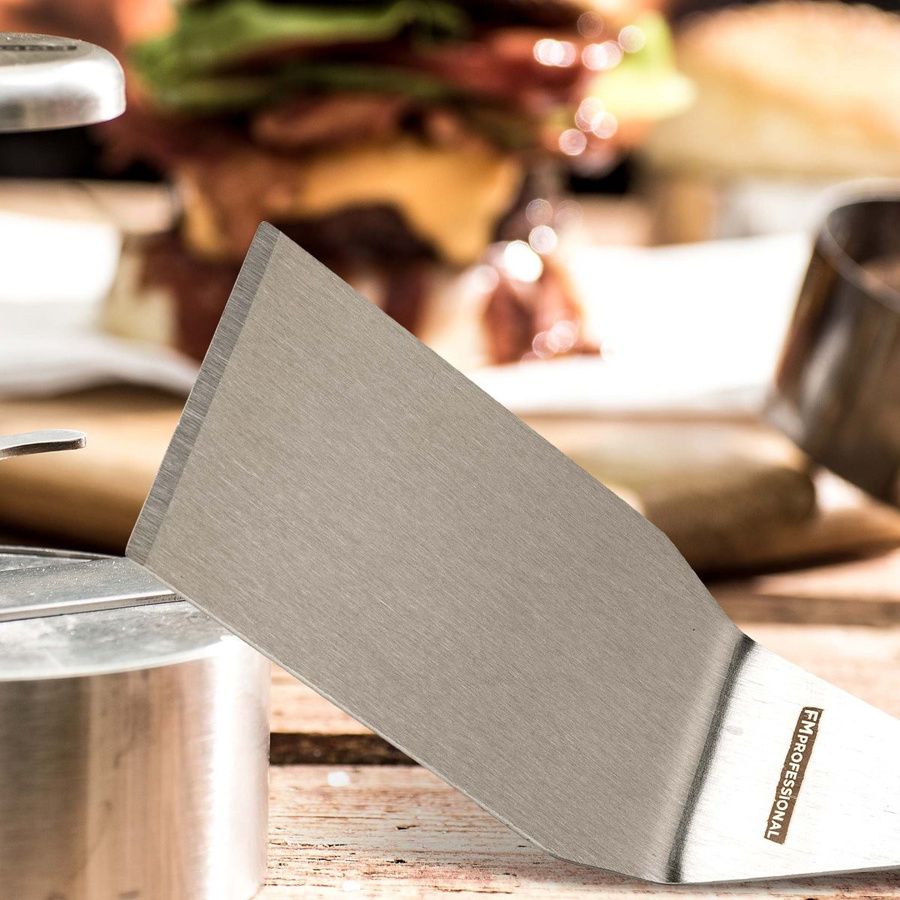 FMprofessional Pizzaheber aus Edelstahl und Holz, Silber, Länge: 30 cm, Breite: 7 cm - Bild 2