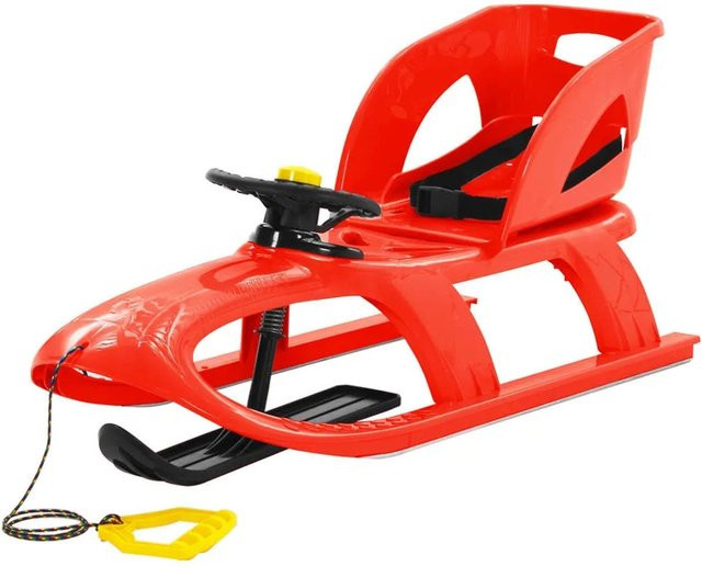 vidaXL Schlitten mit Sitz und Lenkrad Rot - Bild 1