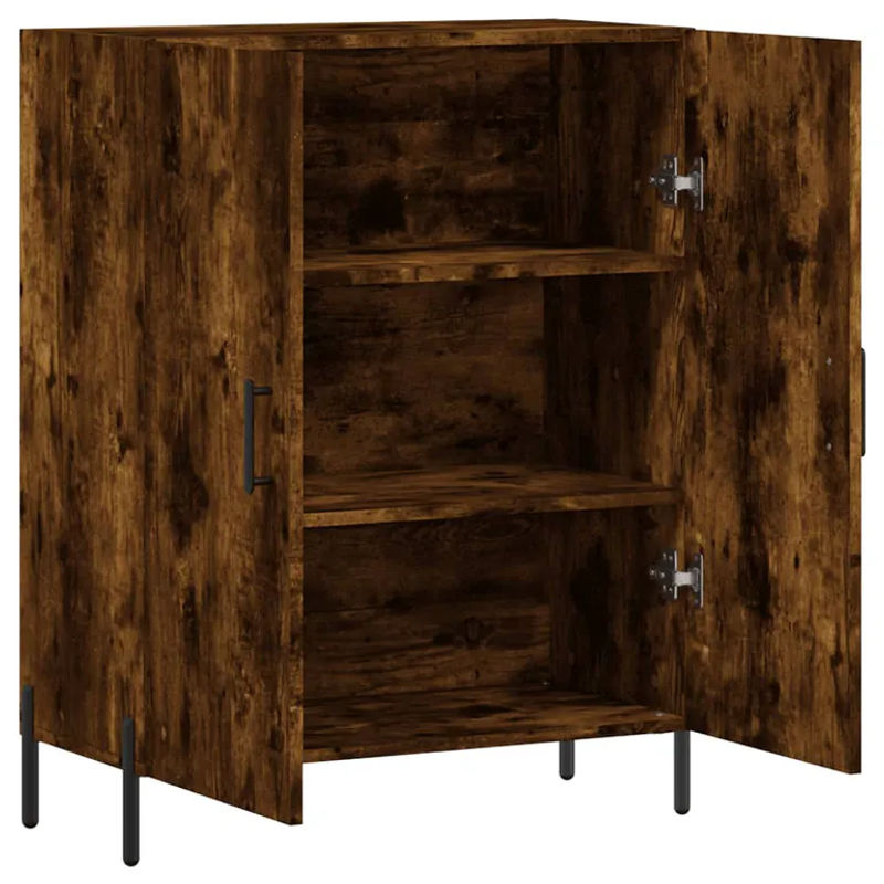 Vidaxl Schrank in Geräuchertem Eichen-Design mit Scharniertüren, Farbe: Braun, B/T/H: 69,5 x 34 x 90 cm - Bild 6