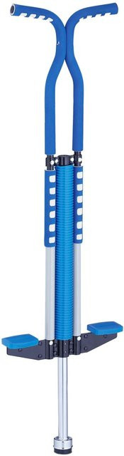 Relaxdays Pogo Stick Edelstahl Blau, Outdoor-Spielzeug - Bild 1