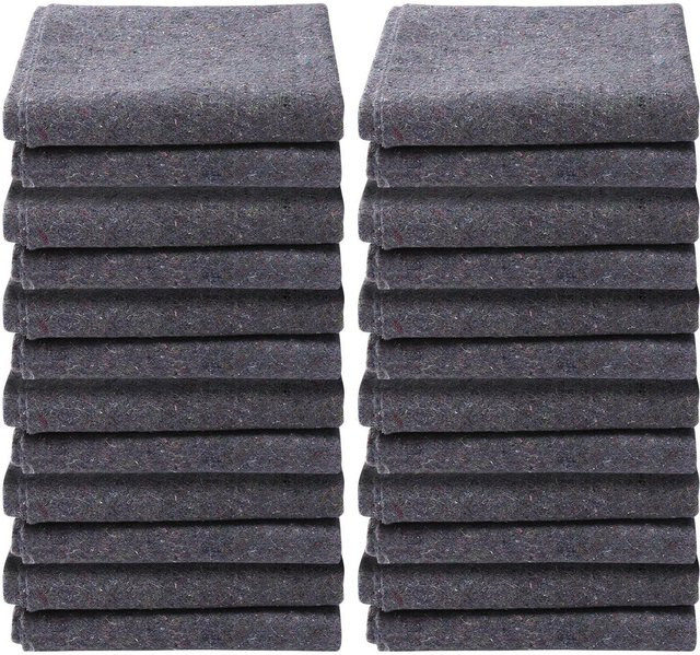 12er Pack Umzugdecken aus recycelter Baumwolle von Buying Solutions, MB, Grau, B: 183 cm x B: 137 cm - Bild 1