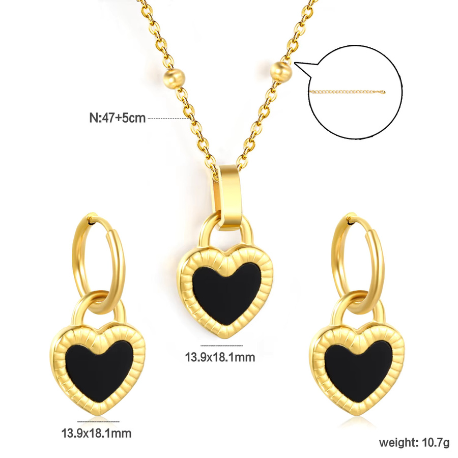 LUXUKISSKIDS Schmuck-Set Halskette und Ohrringe, Edelstahl, Schwarz-Weiß, Bicolor - Bild 2