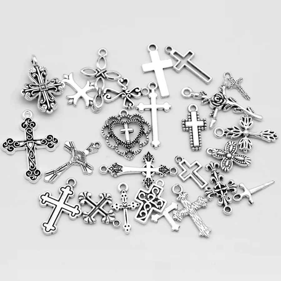 Kruzifix Kreuz Charms, Perlen, Mixed Metall, Bunt, Unisex - Bild 4