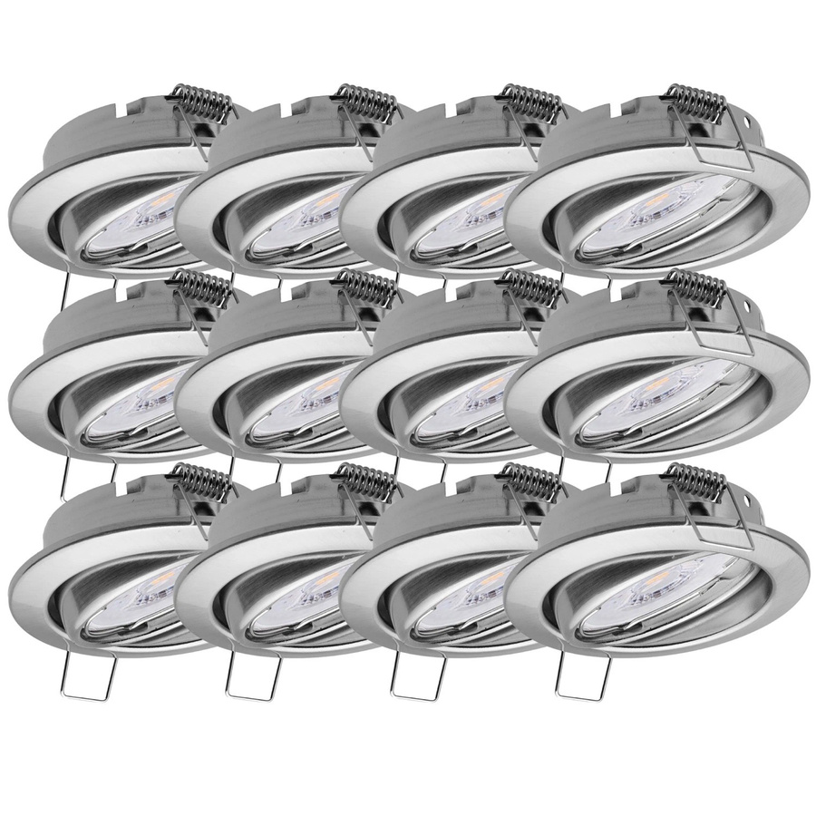 Oktaplex 12er Set Dijon Einbaustrahler LED Deckenspots aus Edelstahl Gebürstet in Silber, Warmweiß, dimmbar und schwenkbar - Bild 2