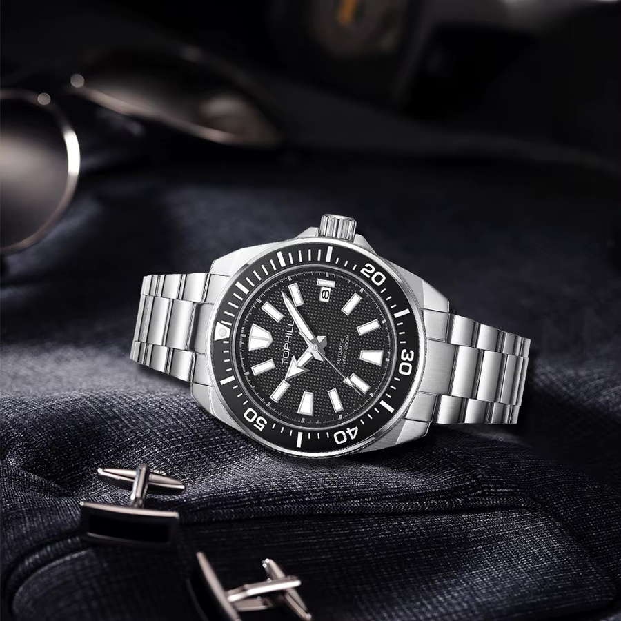 TOPHILL Armbanduhr, Automatik, Taucheruhr, Edelstahl, Saphirglas, Herren - Bild 3