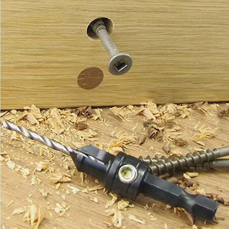 JUSTINLAU 5-teiliges Senkkopfbohrer-Set aus Schnellarbeitsstahl zum Anfasen, Bohren und für Führungslöcher in der Holzbearbeitung - Bild 2