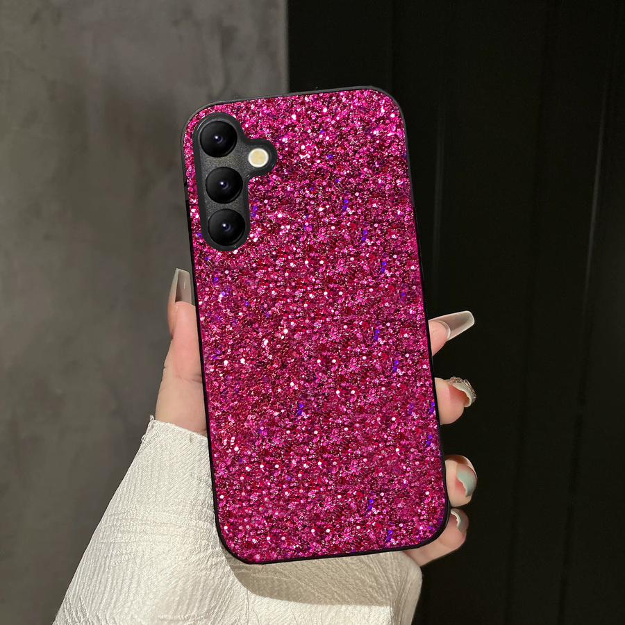 Glitzernde Handyhülle in Rosenrot mit Kunststeinchen für Samsung Galaxy S26 S25 S24 S23 S22 Ultra Plus FE S25Edge - Bild 2