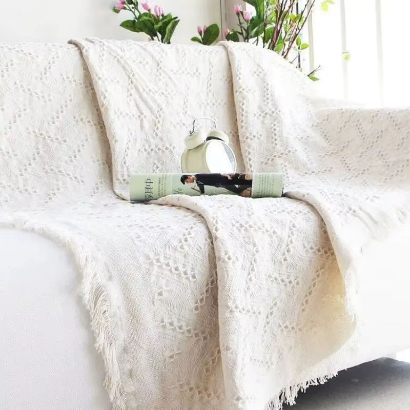 Vikama Sofa Kissenbezug und Decke Nordic Design in Sand, einfarbig, für alle vier Jahreszeiten - Bild 2