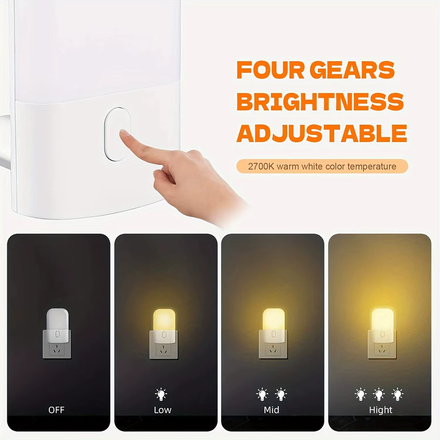 Ouelico 2er Set intelligentes LED-Nachtlicht als Mini-Wandleuchte in Warmweiß, verstellbare Lichtsensorleuchte für Schlafzimmer, Badezimmer und Küche - Bild 6