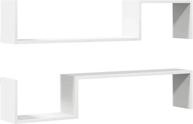 vidaXL Wandregale 2er-Set aus Holzwerkstoff in Weiß, B: 100 cm, H: 20 cm, T: 15 cm - Bild 1
