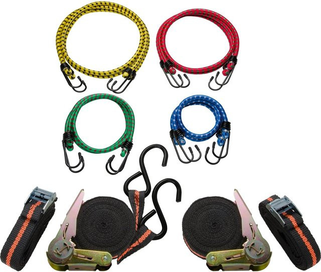 LUX-TOOLS Spanngurt-Set 12-teilig mit Cam-Buckle in Multicolor - Bild 1