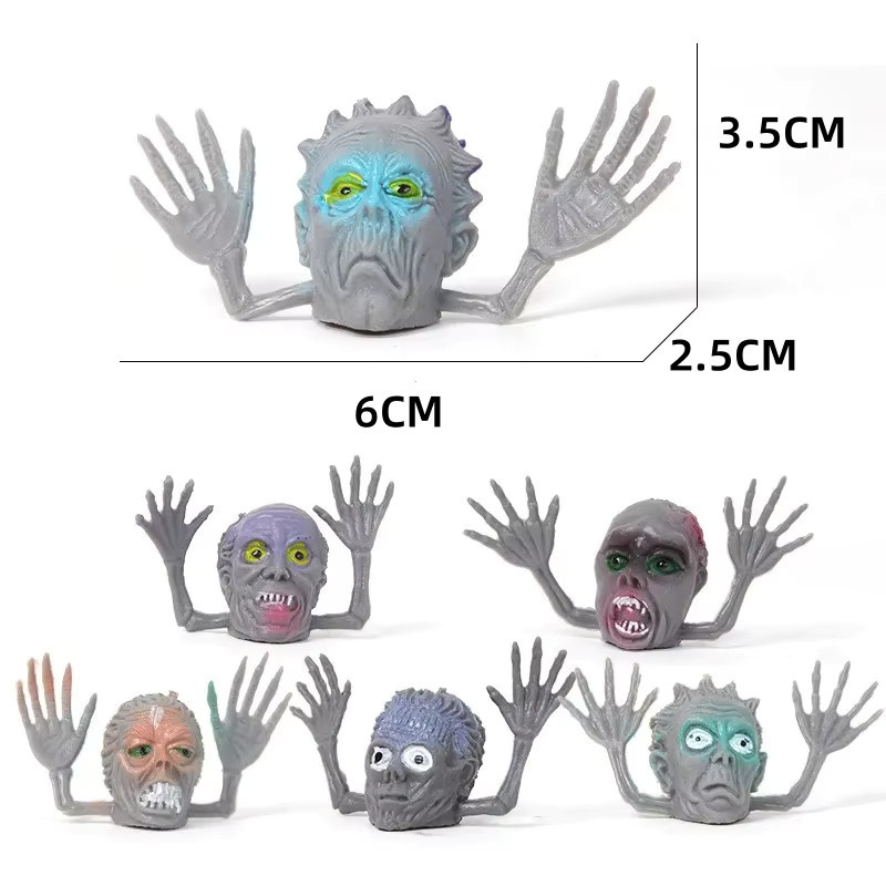 Meade Geisterkopf-Fingerpuppen, Geister, Zombie, 12-teiliges Set - Bild 3