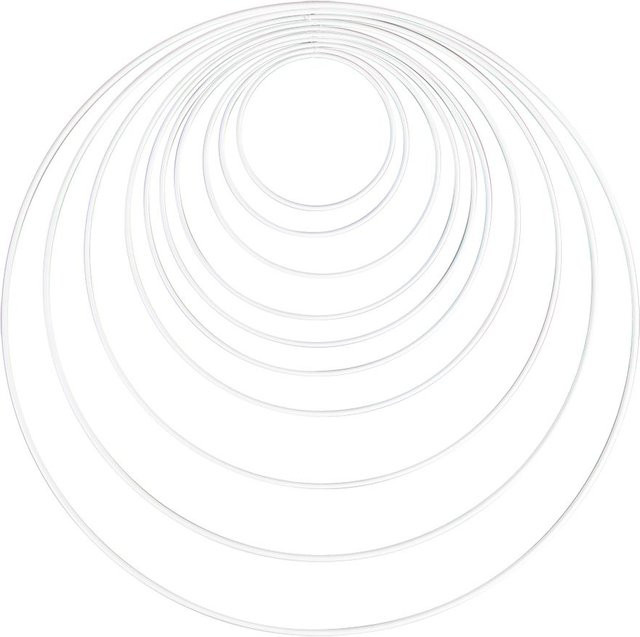 Rayher Metallring Kreis in Weiß, 10er-Set, Durchmesser: 10 cm bis 40 cm - Bild 1
