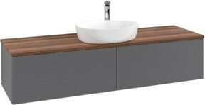 V&B Waschtischunterschrank Antao mit Frontstruktur, Anthrazit lackiert, Wandmontage, B/T: 160 x 50 cm - Bild 1