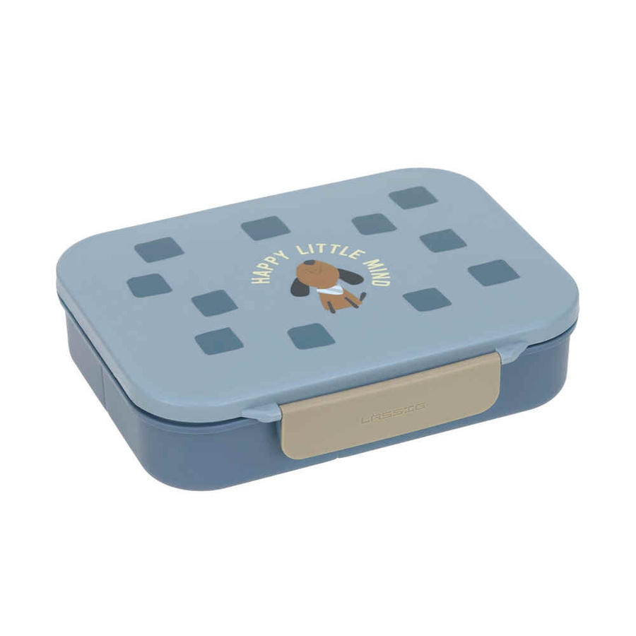 Lässig Bento-Lunchbox Pattern Party blau/grün mit Trennfächern und Silikon-Dichtung - Bild 1