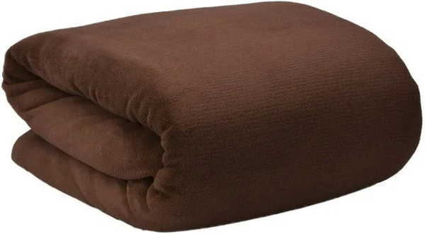 Beautissu Aurelia Decke aus Coral Fleece in Dunkelbraun, B/B: 220 x 240 cm