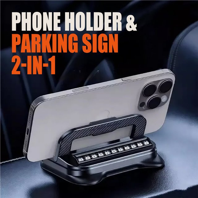 2in1 Auto Handyhalterung und Telefonnummer-Display für das Armaturenbrett in Schwarz - Bild 1