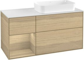 V&B Waschtischunterschrank Finion mit Wandbeleuchtung in Oak Veneer, B/T: 120 x 60 cm - Bild 1