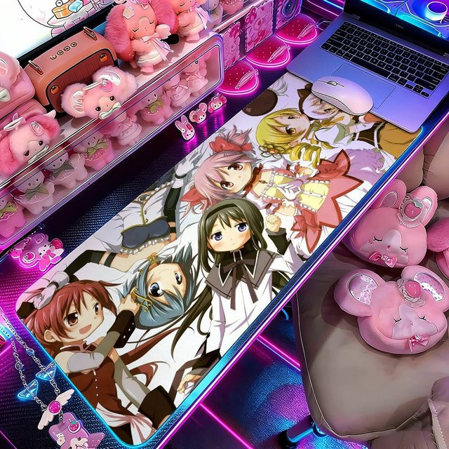 Puella Magi Madoka Magica Mauspad Multicolour Schreibtischunterlage für Laptop und Tastatur - Bild 1