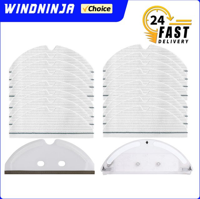 Roborock Ersatzteil-Set mit Wischmopp-Tuch, Wassertank und Wischmopphalter in Weiß für S50 S54 S55 S5 Max S6 S6 Pure S6 MaxV T6 E35 E2 E4 - Bild 1