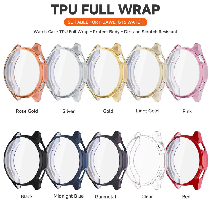 CAOWTAN Hülle für Huawei Watch GT 6, TPU-Stoßstangenschale, Kunststoff, Unisex - Bild 3