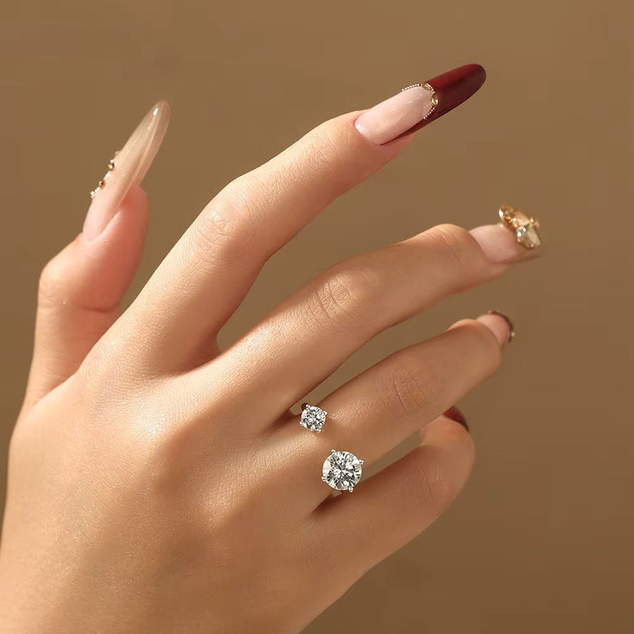 ATTAGEMS Moissanit-Ring, 925 Silber, Damen - Bild 3