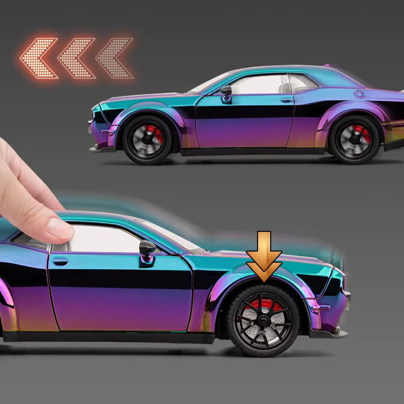 Platinum Challenger SRT Hellcat, Automodell, 1:24, mit Licht und Sound, Metall - Bild 4