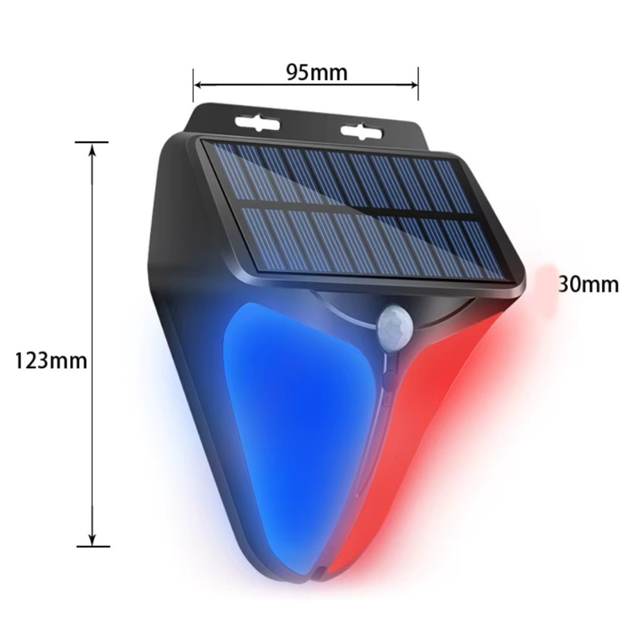 VODOOL Solar-Diebstahlschutzlampe mit Bewegungsmelder und LED-Blitz in Schwarz - Bild 6