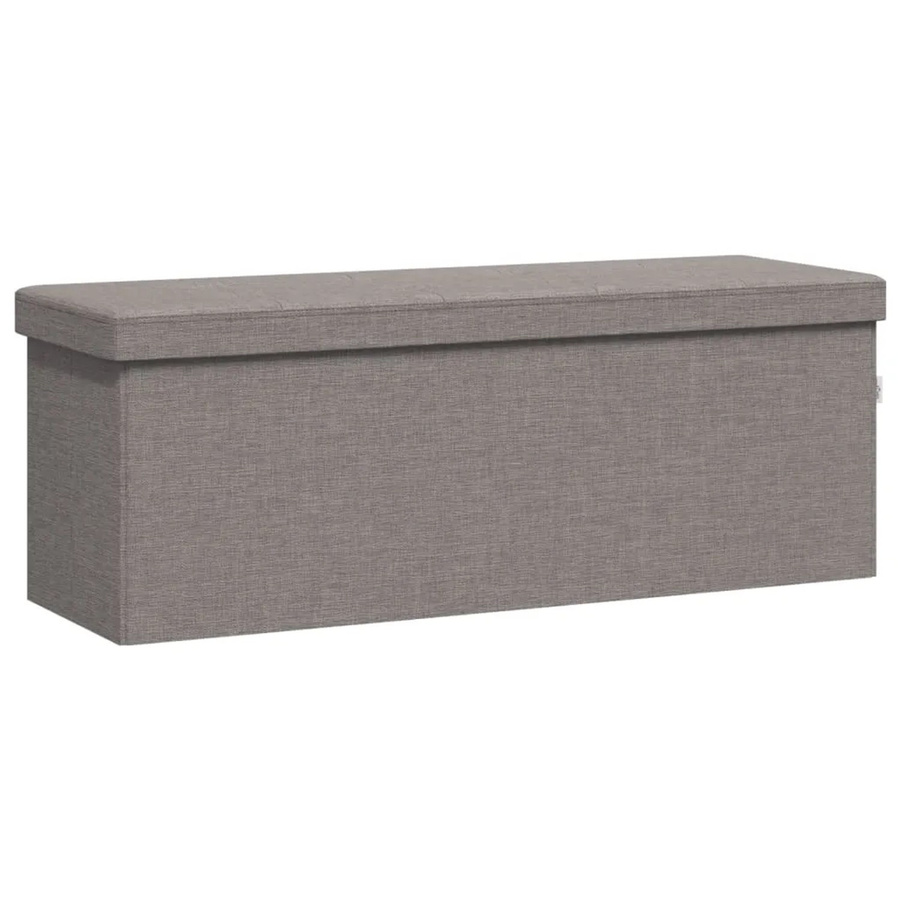 vidaXL Sitzbank mit Stauraum in Hellgrau Leinenoptik, B/T/H: 110 x 38 x 38 cm - Bild 2