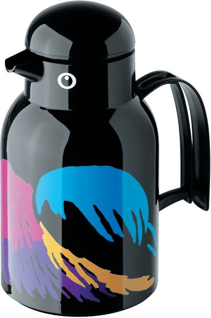 Helios Isolierkanne Thermo-Bird Paradiesvogel, 1,0 l, schwarz/blau/gelb/pink, Höhe: 25,5 cm - Bild 1
