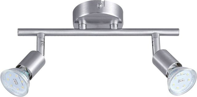 Pocoline LED-Deckenstrahler Boris 2-flg. in Nickel matt mit verstellbaren Brennstellen, B/H/L: 10 x 8 x 25 cm - Bild 1