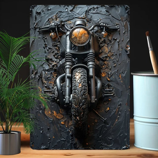 Vintage Motorrad Wandkunst aus Metall von Potdemiel zur Wandmontage - Bild 1