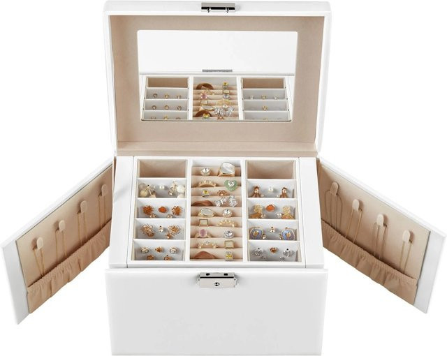 Songmics Schmuckkästchen Bridie mit 4 Ebenen in Weiß-Beige - Bild 1