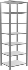Schulte Büro-Steckregal MULTplus150 verzinkt in Silber/Grau mit 7 Fachböden, B/T/H: 230 x 75 x 60 cm - Bild 1