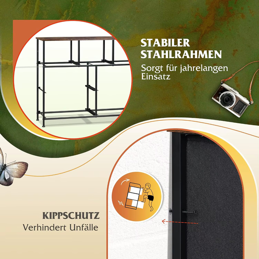 WLIVE Aufbewahrungsschrank mit 7 Stoffschubladen und stabilem Stahlrahmen, Kommode für Schlafzimmer oder Wohnzimmer, Weiß/Braun - Bild 5