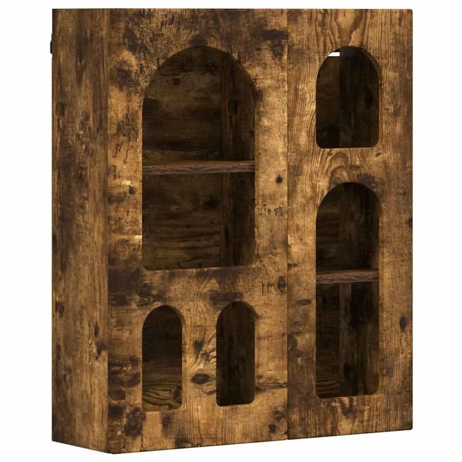 vidaXL Hängeschrank aus Holzwerkstoff in Geräucherte Eiche, Braun, B/T/H: 59 x 20 x 71,5 cm - Bild 2
